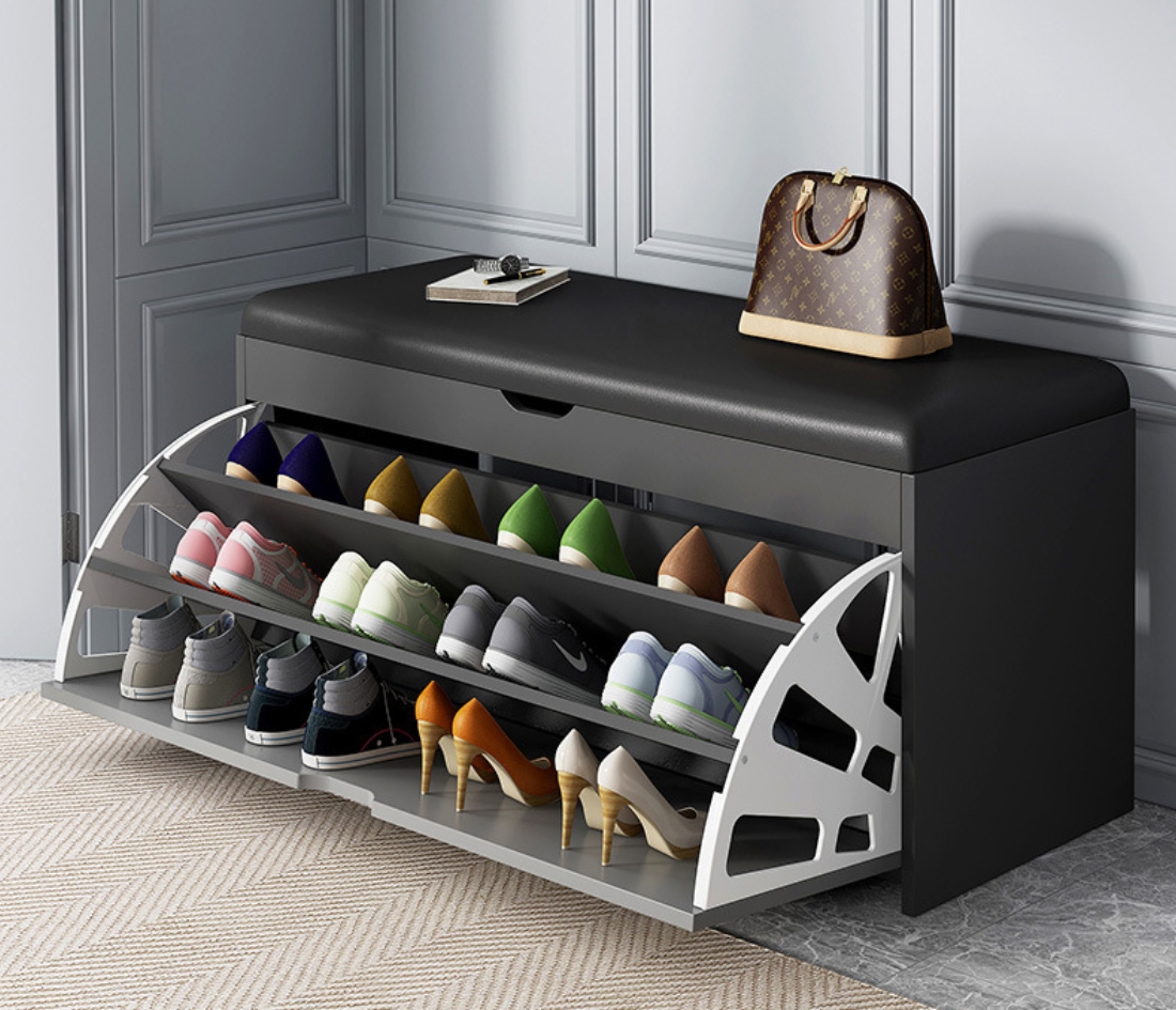 RANGEMENT CHAUSSURES - TABOURET-Gris foncé RANGEMENT CHAUSSURES - TABOURET-Gris foncé
