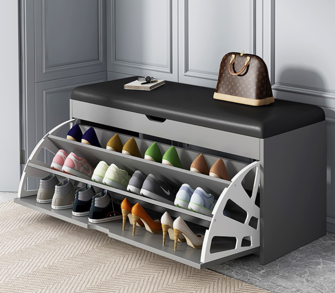 RANGEMENT CHAUSSURES - TABOURET-Gris foncé RANGEMENT CHAUSSURES - TABOURET-Gris foncé