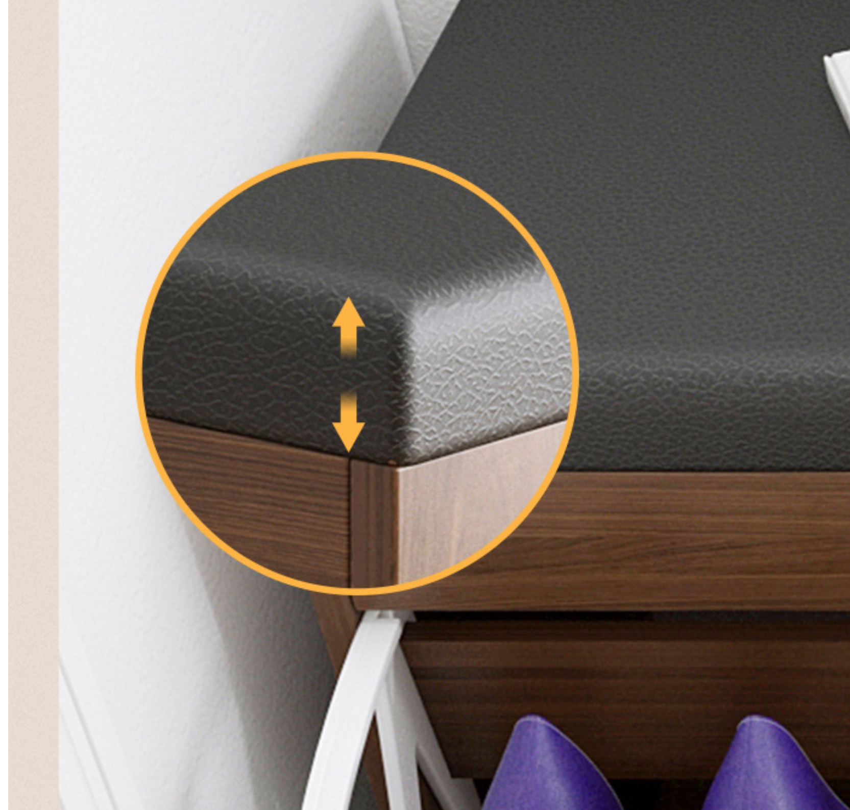 RANGEMENT CHAUSSURES - TABOURET-Gris foncé RANGEMENT CHAUSSURES - TABOURET-Gris foncé